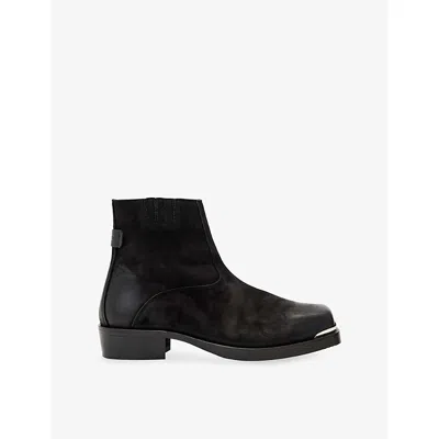 Allsaints Mens Black Orla Leather Ankle Boots Eur 44 / 10 Uk