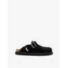 Allsaints Venus Shearling Mules In Black