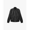 Allsaints Mens Black Rashford Side-pocket Leather Jacket Xxl In Black