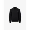 Allsaints Mens Statten Logo-embroidered Regular-fit Cotton Polo Shirt Black