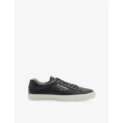 Allsaints Mens Black Underground Leather Low-top Trainers Eur 41 / 7 Uk