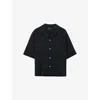 Allsaints Venice Relaxed Fit Short Sleeve Button-up Camp Shirt In Black