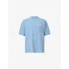 Allsaints Mens Underground Logo-print Relaxed-fit Cotton T-shirt Bondi Blue Xl