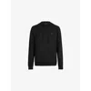 Allsaints Mens Carbon Grey Brace Ramskull-embroidered Organic-cotton Hoody Xl In Black