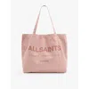 Allsaints Mens  Underground Logo-print Cotton Tote Bag In Bramble Pink