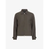 ALLSAINTS ALLSAINTS MENS BROWN HOWL BUTTON-CUFF COTTON AND WOOL JACKET