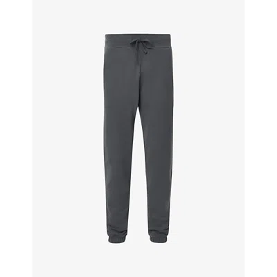 Allsaints Mens Carter Grey Raven Logo-embroidered Cuffed Cotton-jersey Jogging Bottoms Xl