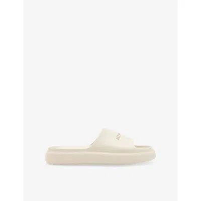ALLSAINTS MENS CHALK WHITE DUNE RUBBER SLIDES EUR 44 / 10 UK
