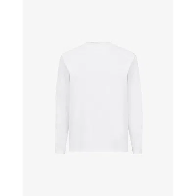 Allsaints Mens  Nero Mock-neck Organic-cotton Sweatshirt In Chalk White