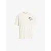 Allsaints Mens Chalk White Oversized Graphic-print Cotton T-shirt