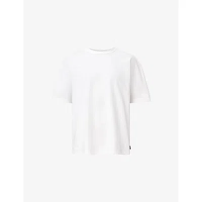 Allsaints Mens Chalk White Sonny Relaxed-fit Short-sleeve Cotton T-shirt Xxl