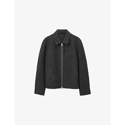 ALLSAINTS MENS CHARCOAL GREY CELESTE CROPPED WOOL JACKET XXL