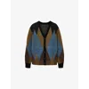 Allsaints Bernie Argyle-pattern Cardigan In Brown