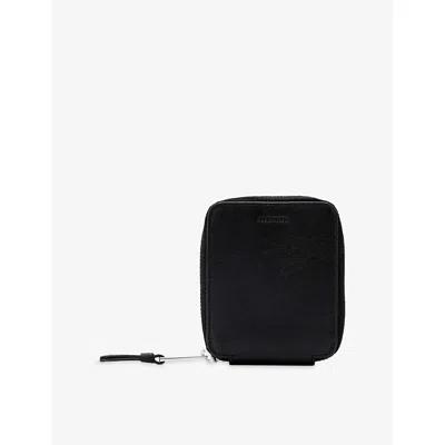 Allsaints Mens Clymer Zip Leather Wallet Black