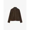 Allsaints Mens Cocoa Brown Rhone Collared Suede Jacket In Brown