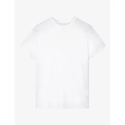 Allsaints Mens Cody Crewneck Slim-fit Cotton T-shirt Optic White