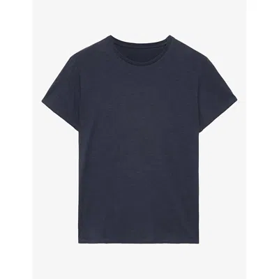 Allsaints Mens Cody Crewneck Slim-fit Cotton T-shirt Washed Black In Red