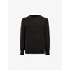 Allsaints Mens Coffee Brown Mode Merino Marl-pattern Wool Crew Jumper Xxl