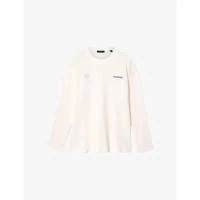 Allsaints Mens  Emblem Branded Cotton T-shirt In White