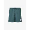 Allsaints Mens Cove Blue Orlando Graphic-print Slim-fit Woven Swim Shorts Xs