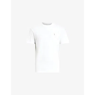 Allsaints Mens Optic White Dexter Short-sleeve Cotton-jersey T-shirt
