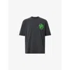 Allsaints Distortion Oversized Fit Graphic Logo Tee In Washed Black