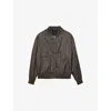 Allsaints Mens Dull Khaki Future Logo-print Relaxed-fit Shell Bomber Jacket Xs In Green