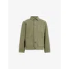Allsaints Mens Military Green Eavis Patch-pocket Cotton Jacket In Military Green