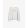 Allsaints Mens Ecru White Curv Branded Alpaca And Wool-blend Jumper