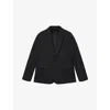 Allsaints Mens Faded Black Rebel Peak-lapel Single-breasted Stretch Cotton-blend Blazer In Black