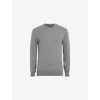 Allsaints Mens Monument Grey Mode Merino Marl-pattern Wool Crew Jumper In Fossil Grey