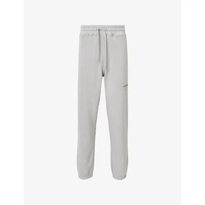 Allsaints Mens Carbon Grey Future Brand-print Cotton Jogging Bottoms In Gray