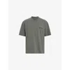 Allsaints Mens Gastor Green Future Logo-print Short-sleeve Cotton T-shirt In Gray