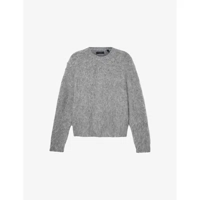 ALLSAINTS MENS COBY RELAXED-FIT WOOL-BLEND JUMPER GREY MARL