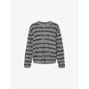 Allsaints Stripe Dissolved Sweater In Gray