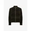 Allsaints Bauhaus Plaid Fleece Lined Flannel Zip Jacket In Jet Black