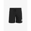 Allsaints Mens Jet Black Orlando Graphic-print Slim-fit Woven Swim Shorts