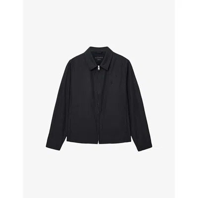 Allsaints Mens Jet Black Trey Cotton-blend Jacket Xs