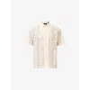 Allsaints Mens Jetstream Whit Netley Short-sleeved Lace Shirt In Neutral