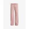 Allsaints Lenny Loose Fit Wide Leg Denim Jeans In Luna Pink