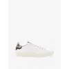 Allsaints Mens White/black Leon Leather Low-top Trainers Eur 45 / 11 Uk In Multi