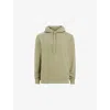 Allsaints Mens Light Ash Gree Raven Logo-embroidered Regular-fit Organic-cotton Hoody In Light Ash Green