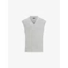 Allsaints Lukas Sleeveless Knitted Tank Top In Light Grey Mar