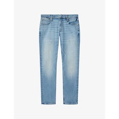 Allsaints Mens Light Indigo Sid Skinny-fit Stretch-denim Jeans In Blue