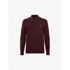 Allsaints Mode Merino Wool Polo Sweater In Mars Red