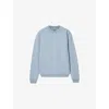 Allsaints Mens Maya Blue Asher Logo-embroidered Cotton Sweatshirt Xl