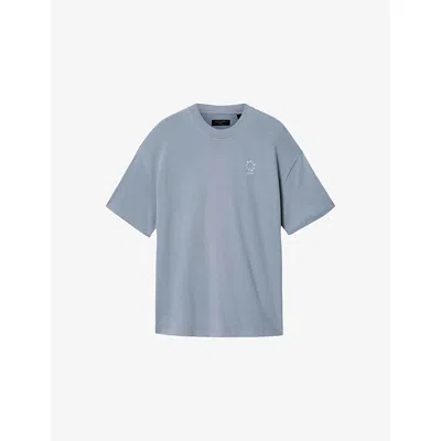 Allsaints Mens  Haven Short-sleeve Organic-cotton Jersey T-shirt In Blue