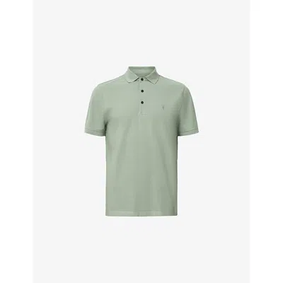 Allsaints Mens  Reform Logo-embroidered Cotton-piqué Polo Shirt