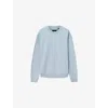 Allsaints Mens Misty Blue Asher Logo-embroidered Cotton Sweatshirt
