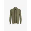 Allsaints Mens Light Ash Gree Mode Ramskull-embroidered Merino-wool Cardigan Xxl
